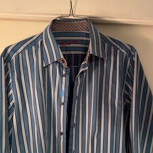Robert Graham Blue Striped Shirt